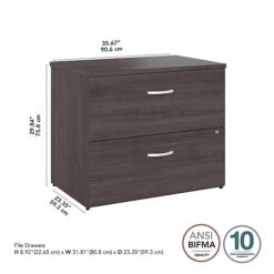 Bush Business Furniture Studio A 2-Drawer Lateral File Cabinet, Locking, Letter/Legal, Storm Gray, 36" (SDF136SGSU-Z) -Office Supply Shop 909B4CDC DDB7 4EAB BE81263C4B69086B sc7