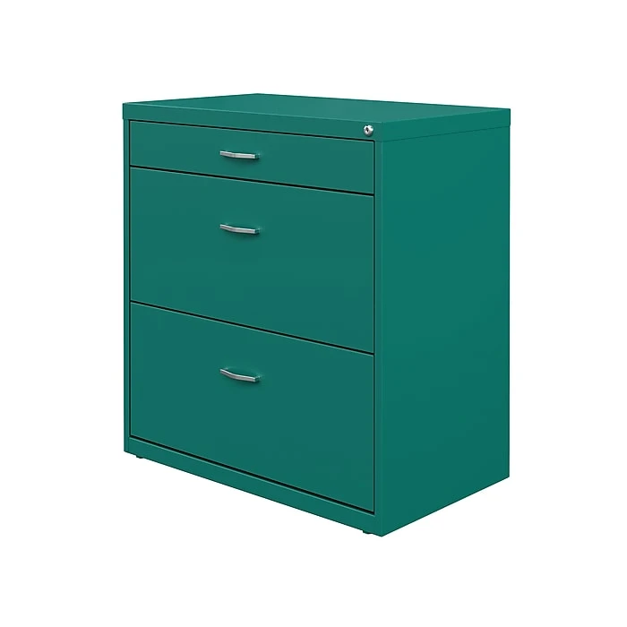 Space Solutions 3-Drawer Lateral File Cabinet, Letter/Legal Size, Lockable, 31.88"H x 30"W x 17.63"D, Teal (25074) Space Solutions 3-Drawer Lateral File Cabinet, Letter/Legal Size, Lockable, 31.88"H X 30"W X 17.63"D, Teal (25074) -Office Supply Shop 923495D8 8DC4 46E3 A452E3EA97112451 sc7
