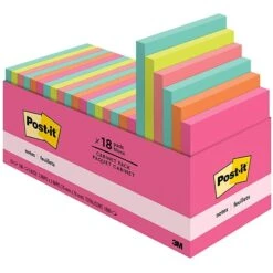 Post-it® Notes, 3" X 3", Poptimistic Collection, 100 Sheets/Pad, 18 Pads/Cabinet Pack (654-18CTCP)