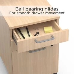 Union & Scale™ Essentials 3-Drawer Vertical File Cabinet, Mobile/Pedestal, Letter/Legal, Natural, 21" (UN56981) -Office Supply Shop 98DFCBBE 0158 429A BE5FA5C5B9D7A1C3 sc7