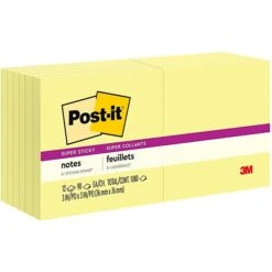 Post-it® Super Sticky Notes, 3" X 3", Canary Yellow, 90 Sheets/Pad, 12 Pads/Pack (654-12SSCY) -Office Supply Shop 9AAF4B63 F1CD 4C81 9D4026E8F539538A sc7