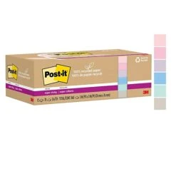 Post-it® 100% Recycled Paper Super Sticky Notes, 3 In X 3 In, Wanderlust Pastels Collection, 12 Pads/Pack, 70 Sheets/Pad -Office Supply Shop 9C8AD5F4 E7DD 4B68 84720F00C65659E9 sc7