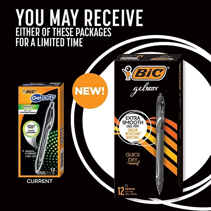 BIC Gel-Ocity Quick Dry Retractable Gel Pen, Medium Point, Black Ink, Dozen (RGLCG11-BLK) BIC Gel-Ocity Quick Dry Retractable Gel Pen, Medium Point, Black Ink, Dozen (RGLCG11-BLK) -Office Supply Shop A045EBAF B05E 4591 978EB42AE4D2F5FF sc7