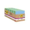 Post-it® Recycled Super Sticky Notes, 3" X 3", Oasis Collection, 70 Sheets/Pad, 24 Pads/Pack (654-24SST-CP)