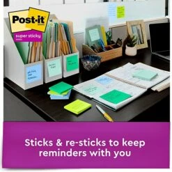 Post-it® Recycled Super Sticky Notes, 3" X 3", Oasis Collection, 70 Sheets/Pad, 24 Pads/Pack (654-24SST-CP) -Office Supply Shop A4798078 41B4 48B0 A125125330F5C7CD sc7