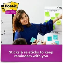 Post-it® Super Sticky Notes, 3" X 3", Supernova Neons, 90 Sheets/Pad, 12 Pads/Pack (654-12SSMIA) -Office Supply Shop A4EC7AA7 415E 42C2 8348C20329A848DF sc7