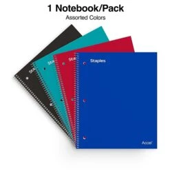 Staples Premium 5-Subject Notebook, 8.5" X 10.5", Wide Ruled, 200 Sheets, Black (TR58317) -Office Supply Shop A840EE07 78C8 499D A487239A834D5A3C sc7 1