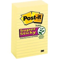 Post-it® Super Sticky Notes, Canary Yellow, Lined, 4 In X 6 In , 90 Sheets/Pad, 5 Pads/Pack (660-5SSCY) -Office Supply Shop AFE3E9C8 CA94 4480 8586B5983A98C185 sc7 1