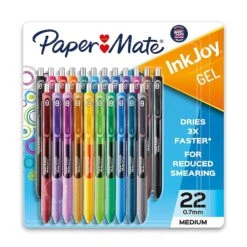 Paper Mate InkJoy Retractable Gel Pen, Medium Point, Assorted Ink, 22/Pack (2062225)