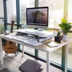 Mount-It! 5"-19"H Adjustable Standing Extra-Wide Desk Converter, White (MI-15005) -Office Supply Shop B52CAA5C 70FB 4B7F 8B8DC8D8E807858D sc7