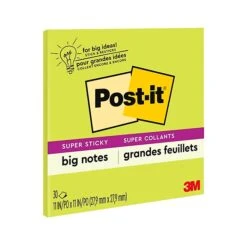 Post-it® Super Sticky Notes, 11" X 11", Neon Green, 30 Sheets/Pad, 1 Pad/Pack (BN11G)
