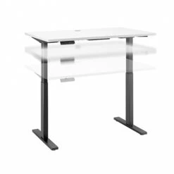 Bush Business Furniture Move 60 Series 27''-47'' Adjustable Standing Desk, White (M6S4824WHBK)