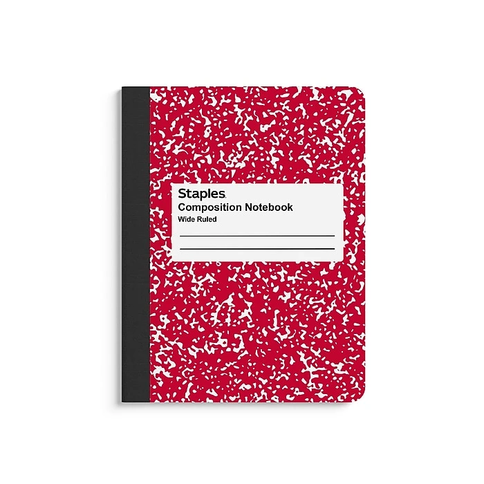 Staples® Composition Notebooks, 7.5" x 9.75", Wide Ruled, 100 Sheets, Assorted Colors, 4/Pack (ST58368) Staples® Composition Notebooks, 7.5" X 9.75", Wide Ruled, 100 Sheets, Assorted Colors, 4/Pack (ST58368) -Office Supply Shop B87B080A 1A06 4CB8 B0765D91B59BF676 sc7 1