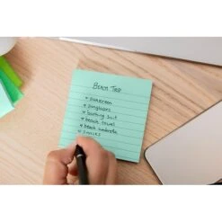 Post-it® 100% Recycled Paper Super Sticky Notes, 4 In X 4 In, Oasis Collection, Lined, 3 Pads/Pack, 70 Sheets/Pad (675R-3SST) -Office Supply Shop BE779038 CC6F 493E 9D98ECBBE3DC23CF sc7