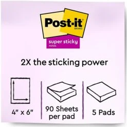 Post-it® Super Sticky Notes, Canary Yellow, Lined, 4 In X 6 In , 90 Sheets/Pad, 5 Pads/Pack (660-5SSCY) -Office Supply Shop C09C7DFE AEAF 4ECF B0D4EA139CEA89AD sc7