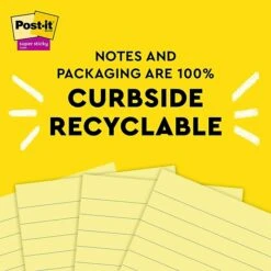 Post-it® 100% Recycled Paper Super Sticky Notes, Canary Yellow, Lined, 4 In X 6 In, 4 Pads/Pack, 45 Sheets/Pad (4621R-4SSCY) -Office Supply Shop C0D3242A 46CB 4D1F A6EA12615C43856A sc7