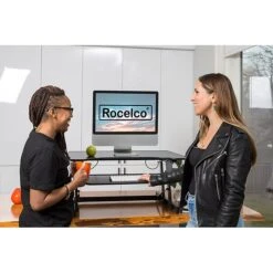 Rocelco 32" Height Adjustable Standing Desk Converter With Anti Fatigue Mat Bundle, Black (R ADRB-MAFM) -Office Supply Shop C0F03AA9 A766 41FD 870BAD28E33FE922 sc7