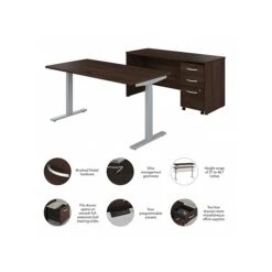 Bush Business Furniture Studio C 27"-47"H Adjustable Standing Desk With Credenza And File Cabinet, Black Walnut (STC017BWSU) -Office Supply Shop C693854A 9467 499C 9E93F9C0E9ED8B86 sc7