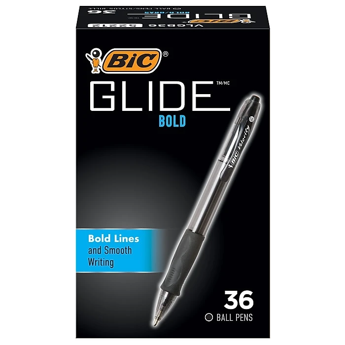BIC Glide Bold Retractable Ballpoint Pen, Bold Point, Black Ink, 36/Pack (VLGB361BLK) BIC Glide Bold Retractable Ballpoint Pen, Bold Point, Black Ink, 36/Pack (VLGB361BLK) -Office Supply Shop C87AD709 444B 41A9 9A2A8C70CF5FFCD1 sc7