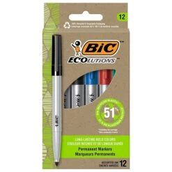 BIC Ecolutions Permanent Markers (formerly ReVolution), Fine Tip, Assorted Colors, 12/Pack (PMER12-AST) -Office Supply Shop CA960886 F8E4 412D AEA84ADBC4A6B476 sc7