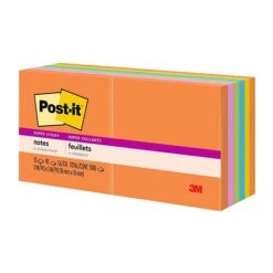 Post-it® Super Sticky Notes, 3" X 3", Energy Boost Collection, 90 Sheets/Pad, 12 Pads/Pack (654-12SSUC) -Office Supply Shop D277856D DD51 46AD 9922ADA5D2032ADC sc7