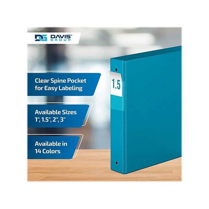 Davis Group Premium Economy 1 1/2" 3-Ring Non-View Binder, Turquoise Blue, 6/Pack (2312-52-06) Davis Group Premium Economy 1 1/2" 3-Ring Non-View Binder, Turquoise Blue, 6/Pack (2312-52-06) -Office Supply Shop D2C6CF09 1BBB 4DFB BB510C3B85DCF128 sc7