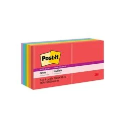 Post-it® Super Sticky Notes, 3" X 3", Playful Primaries Collection, 90 Sheets/Pad, 12 Pads/Pack (654-12SSAN)