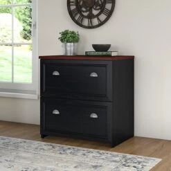 Bush Furniture Fairview Lateral File Cabinet, Antique Black/Hansen Cherry (WC53981-03) -Office Supply Shop D4F435CC DE17 476E AB205464064216D0 sc7