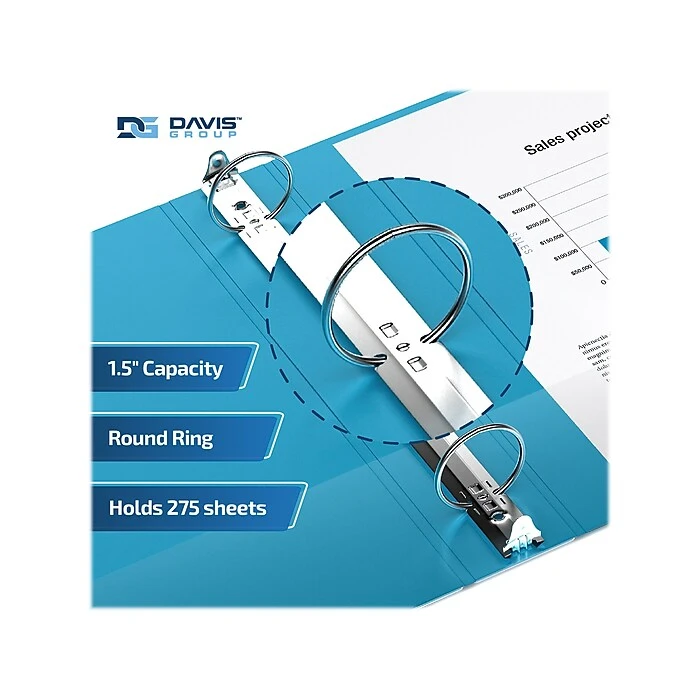 Davis Group Premium Economy 1 1/2" 3-Ring Non-View Binder, Turquoise Blue, 6/Pack (2312-52-06) Davis Group Premium Economy 1 1/2" 3-Ring Non-View Binder, Turquoise Blue, 6/Pack (2312-52-06) -Office Supply Shop D6BE8A7F 504F 4B47 9295D580F86B7D8A sc7