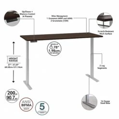 Bush Business Furniture Move 60 Series 27"-48" Adjustable Standing Desk, Black Walnut/Cool Gray Metallic (M6S7230BWSK) -Office Supply Shop D70F1BD1 BE0E 4105 87004D71F2F3D63A sc7