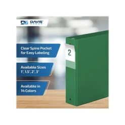 Davis Group Premium Economy 2" 3-Ring Non-View Binder, Green, 6/Pack (2313-04-06) -Office Supply Shop D758E922 92A6 4C08 B2AC13DBD8C8C718 sc7