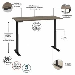 Bush Business Furniture Move 60 Series 27"-48" Adjustable Standing Desk, Modern Hickory/Black (M6S6030MHBK) -Office Supply Shop D862E6FC 8988 45C1 B3C6ADF7D86C7703 sc7