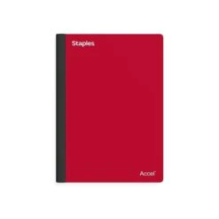 Staples Premium 2-Subject Notebook, 6" X 9.5", College Ruled, 100 Sheets, Red (TR58327) -Office Supply Shop DA5E5425 E04F 428D 8CB55B0A65E68947 sc7 1