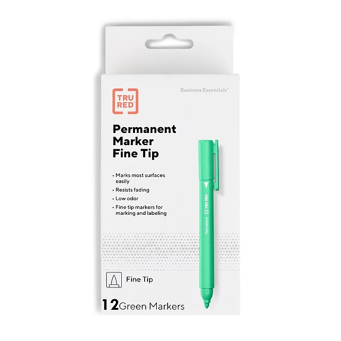 TRU RED™ Pen Permanent Markers, Fine Tip, Green, 12/Pack (TR54542) TRU RED™ Pen Permanent Markers, Fine Tip, Green, 12/Pack (TR54542) -Office Supply Shop DE33C58C 1801 465E 9EDBE70DE1ACC5A5 sc7