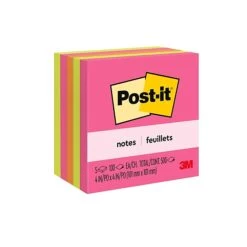 Post-it® Notes, 4” X 4”, Poptimistic Collection, 100 Sheets/Pad, 5 Pads/Pack (675-5LAN)