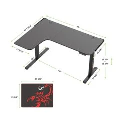 Eureka Ergonomic 30"-48"H L-Shaped Adjustable Standing Desk, Black (ED1874-BK) -Office Supply Shop E05EE2A2 41C0 460D 8600EA7BFBB293E0 sc7