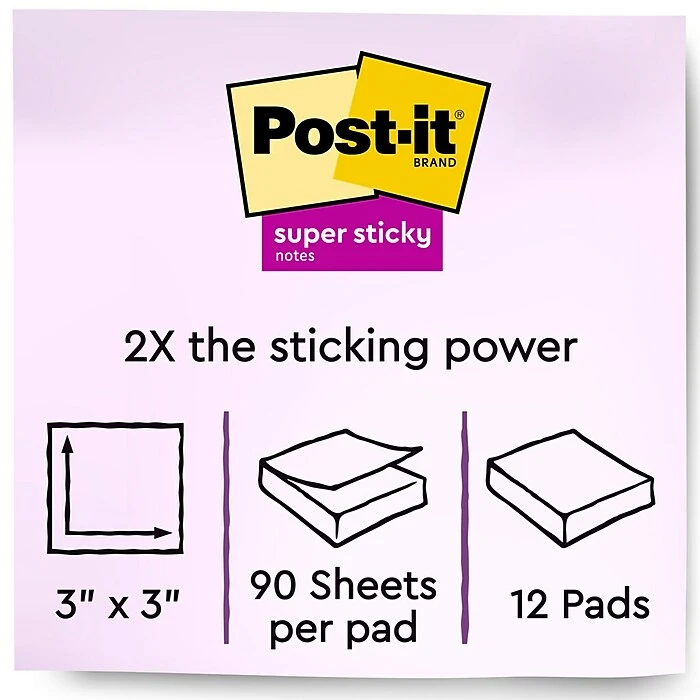 Post-it® Recycled Super Sticky Notes, 3" x 3", Wanderlust Pastels Collection, 90 Sheets/Pad, 12 Pads/Pack (654-12SSNRP) Post-it® Recycled Super Sticky Notes, 3" X 3", Wanderlust Pastels Collection, 90 Sheets/Pad, 12 Pads/Pack (654-12SSNRP) -Office Supply Shop E6C8D5ED 73C0 4D67 8A3A09F0CAAA8C49 sc7