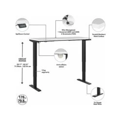 Bush Business Furniture Move 40 28"-48"H Electric Adjustable Standing Desk, White/Black (M4S4830WHBK) -Office Supply Shop E9D4F05D A0DF 415E 861EB3198C6CC998 sc7