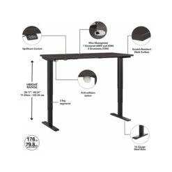 Bush Business Furniture Move 40 28"-48"H Electric Adjustable Standing Desk, Storm Gray/Black (M4S6030SGBK) -Office Supply Shop EC6F0104 BD64 4317 B0F7AD558510034F sc7