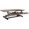 Mount-It! 5"-19"H Adjustable Extra-Wide Sit-Stand Desk Converter, Dark Walnut Woodgrain (MI-15006)