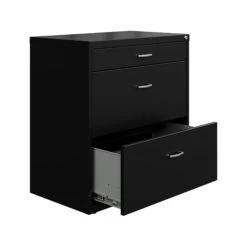 Space Solutions 3-Drawer Lateral File Cabinet, Letter/Legal Size, Lockable, 17.63'', Black (25070) -Office Supply Shop F6544DC8 0902 49C9 990CC9029E064E24 sc7