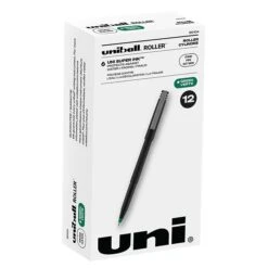 Uniball Roller Rollerball Pens, Fine Point, 0.7mm, Green Ink, Dozen (60104)