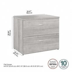 Bush Business Furniture Studio A 2-Drawer Lateral File Cabinet, Locking, Letter/Legal, Platinum Gray, 36" (SDF136PGSU-Z) -Office Supply Shop FB34B350 3C87 4354 BB9D0390E30659EB sc7