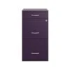 Space Solutions SOHO Organizer 3-Drawer Vertical File Cabinet, Letter Size, Lockable, 27.32"H X 18"D, Midnight Purple (25281)