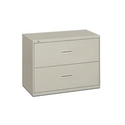 HON Lateral File, 2 Drawers, Molded Pull, 36"W, Light Gray Finish (BSX482LQ)