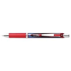 Pentel® Energel® Needle Retractable Deluxe Liquid Gel Pen, Fine Point, Red Ink (PENBLN75B)
