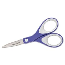 Westcott KleenEarth 6" Stainless Steel Standard Scissors, Pointed Tip, Blue/Gray (15552)