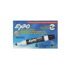 Expo Low-Odor Dry Erase Marker Sets, Chisel, 4/Pack (29251-PK3)