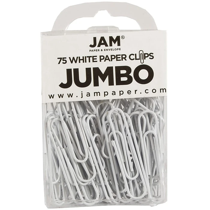 JAM Paper Jumbo Paper Clips, White, 3 Packs of 75 (2184934B) JAM Paper Jumbo Paper Clips, White, 3 Packs Of 75 (2184934B) -Office Supply Shop m002765265 sc7