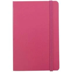 JAM Paper® Hardcover Notebook With Elastic, Travel Journal, 4 X 6, Pink Berry, 70 Lined Sheets, Sold Individually (340528849)